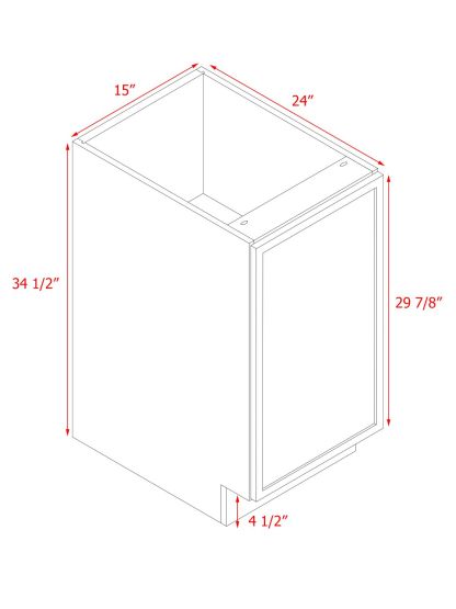 Natural Box Oak Slim - 15"W Standard Base Cabinet 1-Door 1-Adjustable shelf