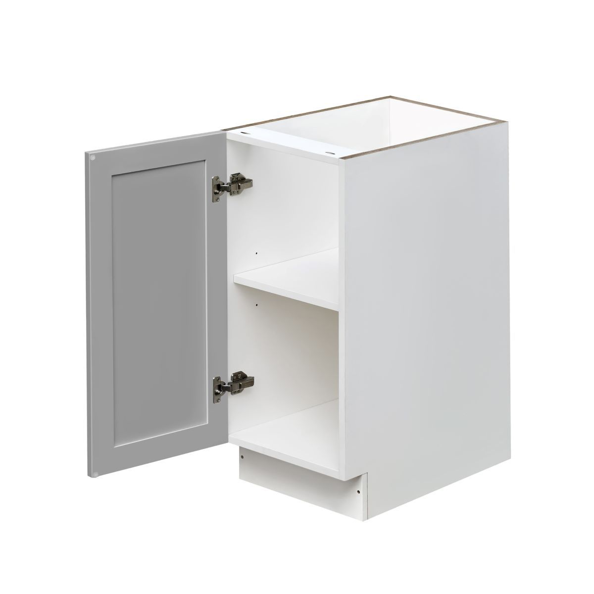 White Box Gray Shaker - 15"W Standard Base Cabinet 1-Door 1-Adjustable shelf