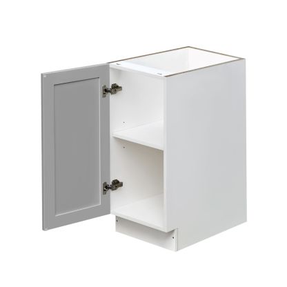 White Box Gray Shaker - 15"W Standard Base Cabinet 1-Door 1-Adjustable shelf