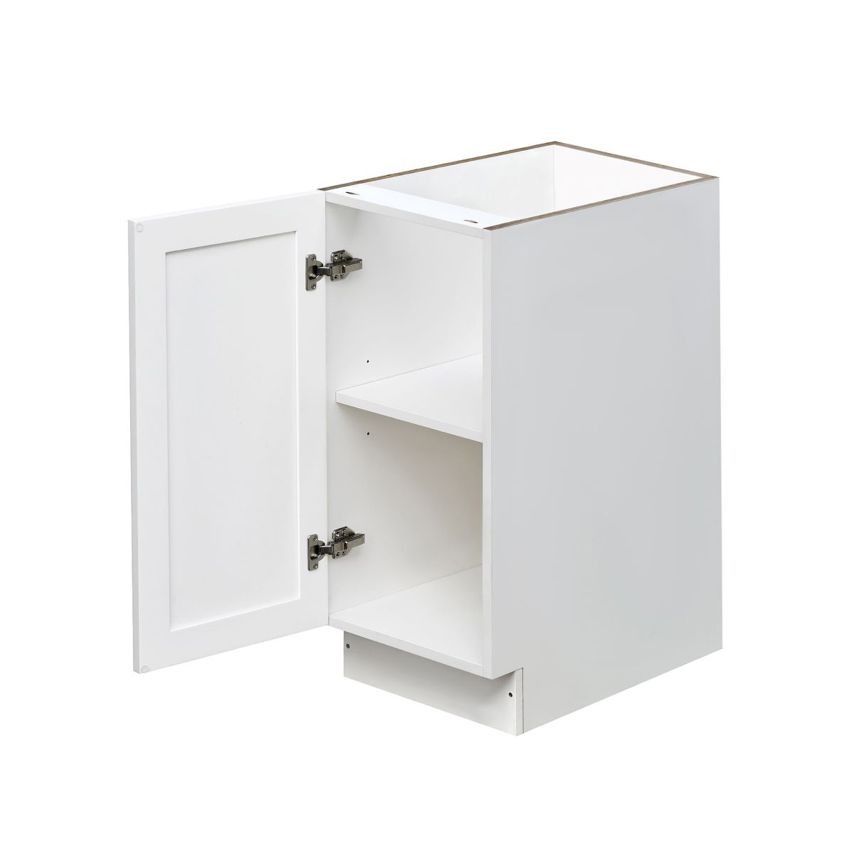 White Shaker - 15"W Standard Base Cabinet 1-Door 1-Adjustable shelf