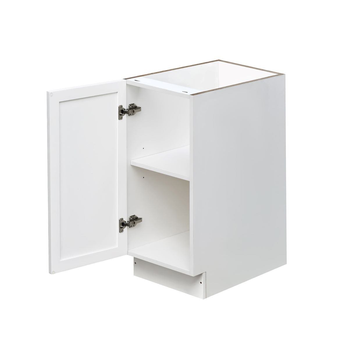 Slim White Shaker - 15"W Standard Base Cabinet 1-Door 1-Adjustable shelf