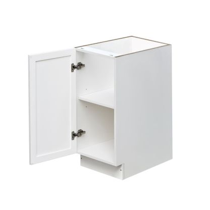 Slim White Shaker - 15"W Standard Base Cabinet 1-Door 1-Adjustable shelf