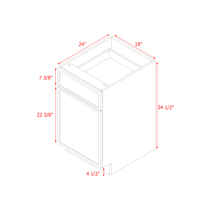 Shady Slim Gray Shaker - 18"W Base Cabinet