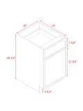 Shady Slim Oak - 18"W Standard Base Cabinet 1-Door 1-Drawer 1-Adjustable Shelf