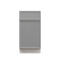 White Box Gray Slim - 18"W Standard Base Cabinet 1-Door 1-Drawer 1-Adjustable Shelf