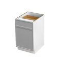 White Box Gray Slim - 18"W Standard Base Cabinet 1-Door 1-Drawer 1-Adjustable Shelf