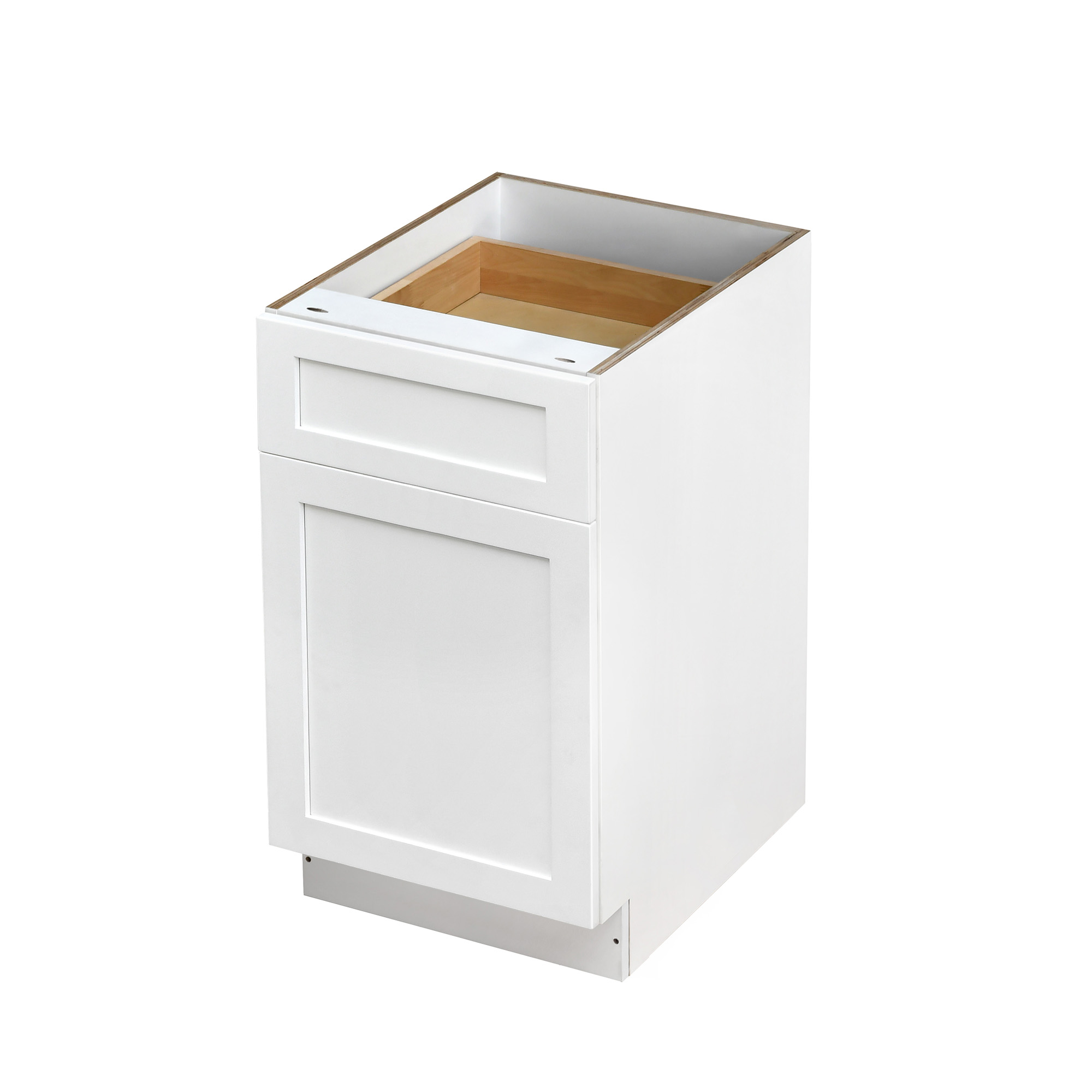 White Shaker - 18"W Standard Base Cabinet 1-Door 1-Drawer 1-Adjustable Shelf