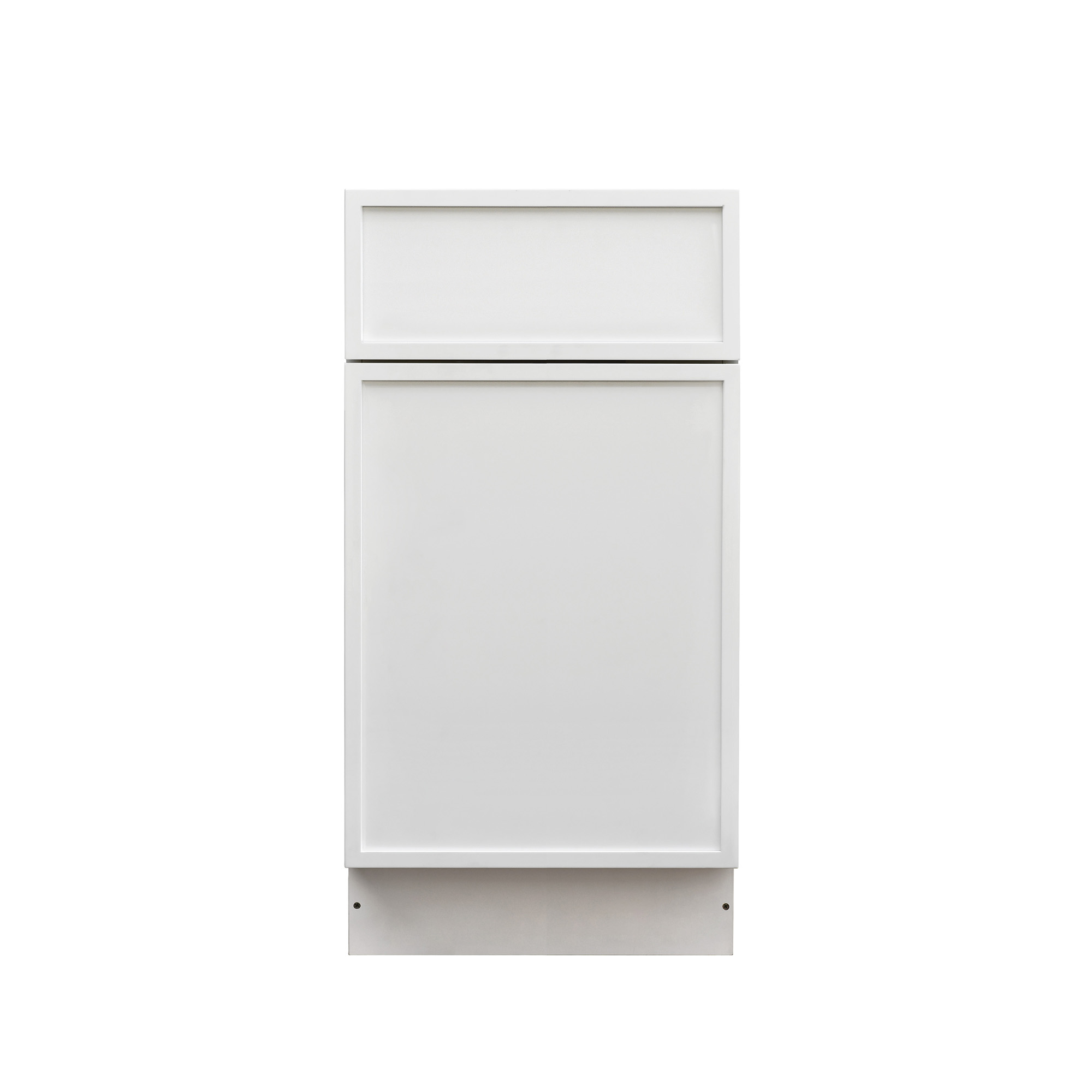 Slim White Shaker - 18"W Standard Base Cabinet 1-Door 1-Drawer 1-Adjustable Shelf