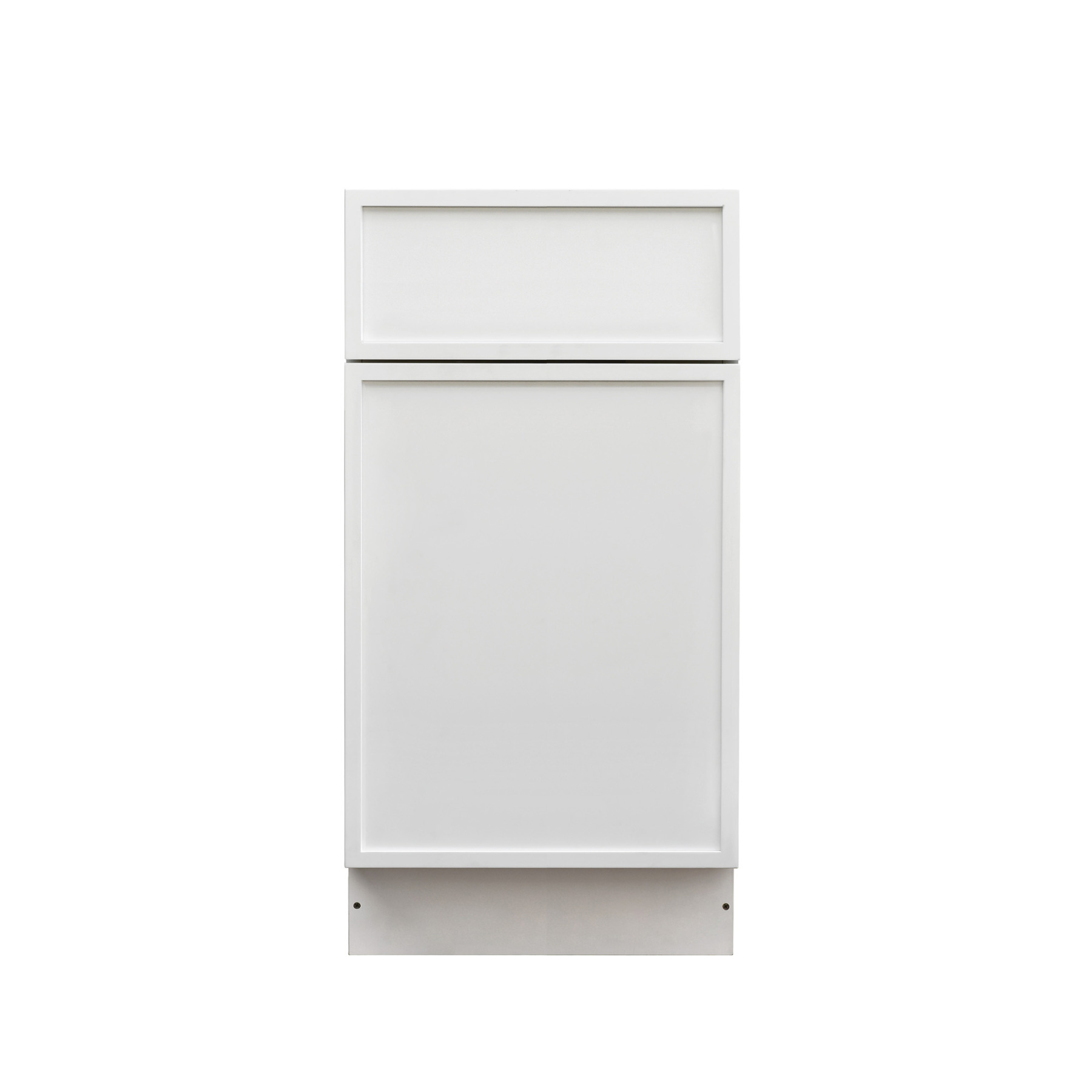 Slim White Shaker - 18"W Standard Base Cabinet 1-Door 1-Drawer 1-Adjustable Shelf
