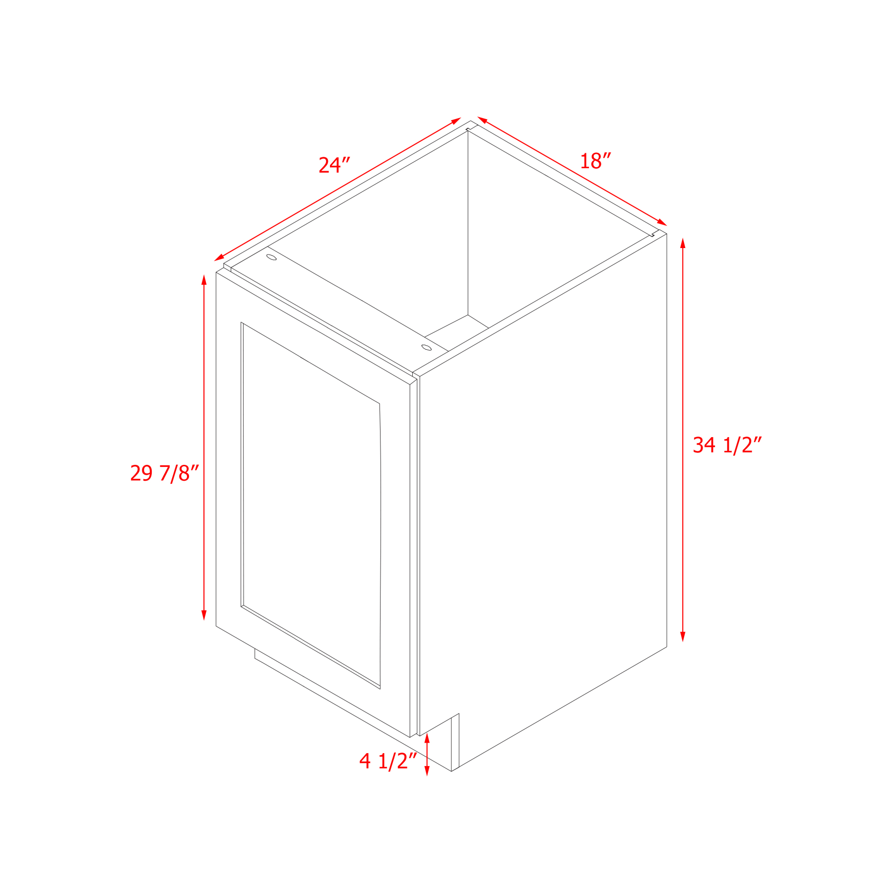 Mallorca White Shaker - 18"W Standard Base Cabinet