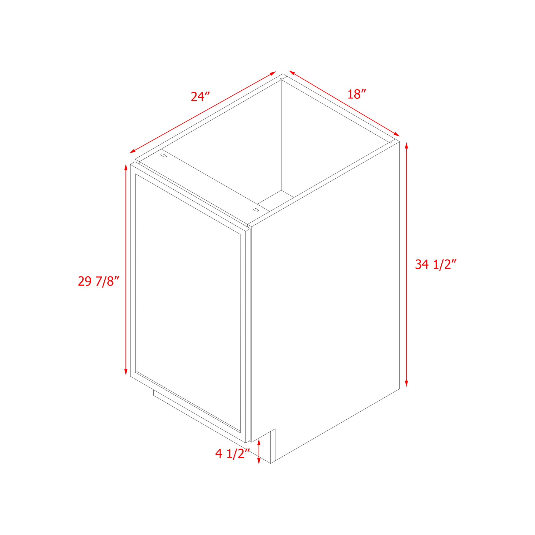Shady Slim White Shaker - 18"W Base Cabinet