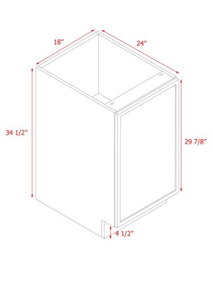 Natural Box Oak Slim - 18"W Standard Base Cabinet 1-Door 1-Adjustable shelf