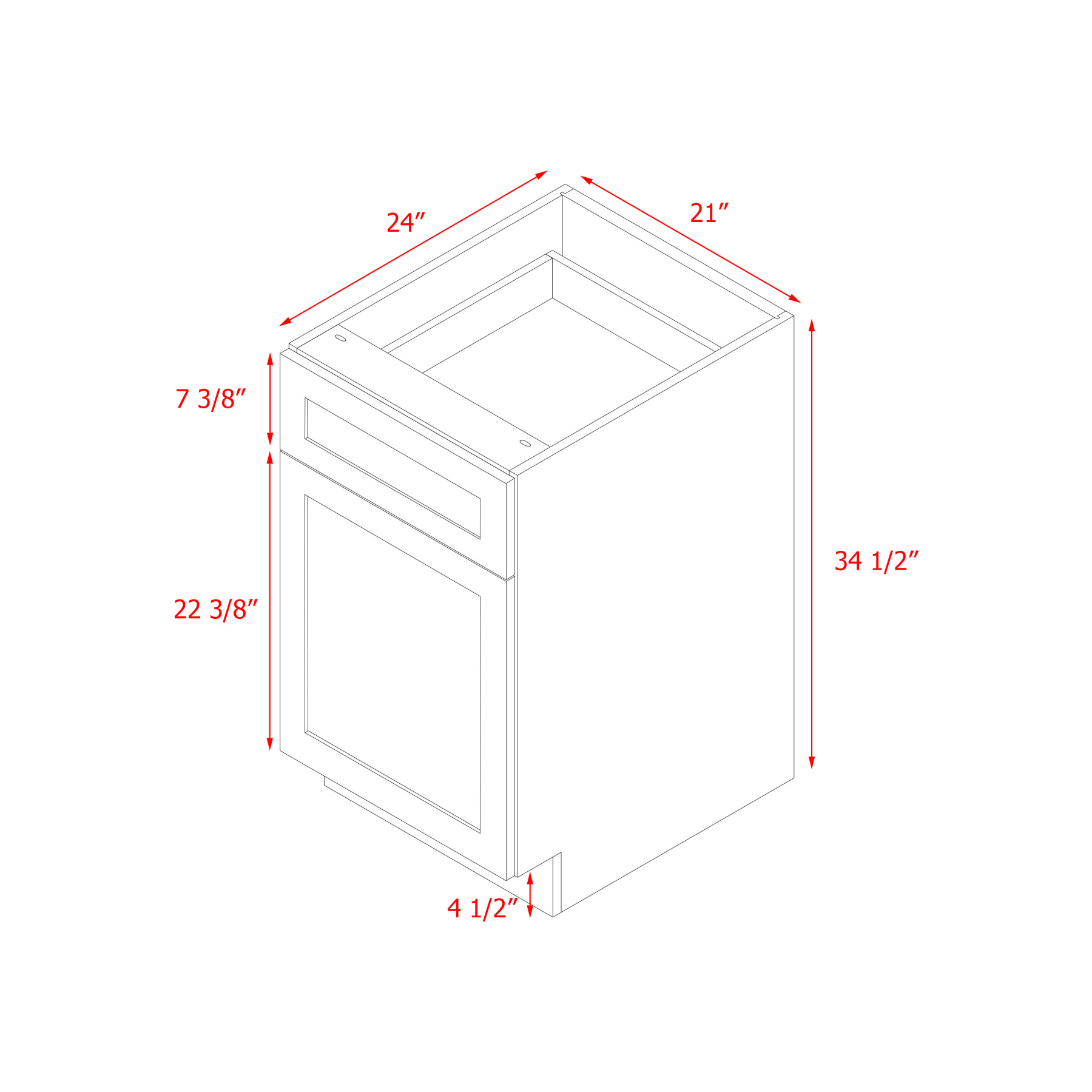 Mallorca Dolphin Gray Shaker - 21"W Base Cabinet