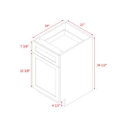 Mallorca Dolphin Gray Shaker - 21"W Base Cabinet