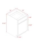 Shady Slim Oak - 21"W Standard Base Cabinet 1-Door 1-Drawer 1-Adjustable Shelf
