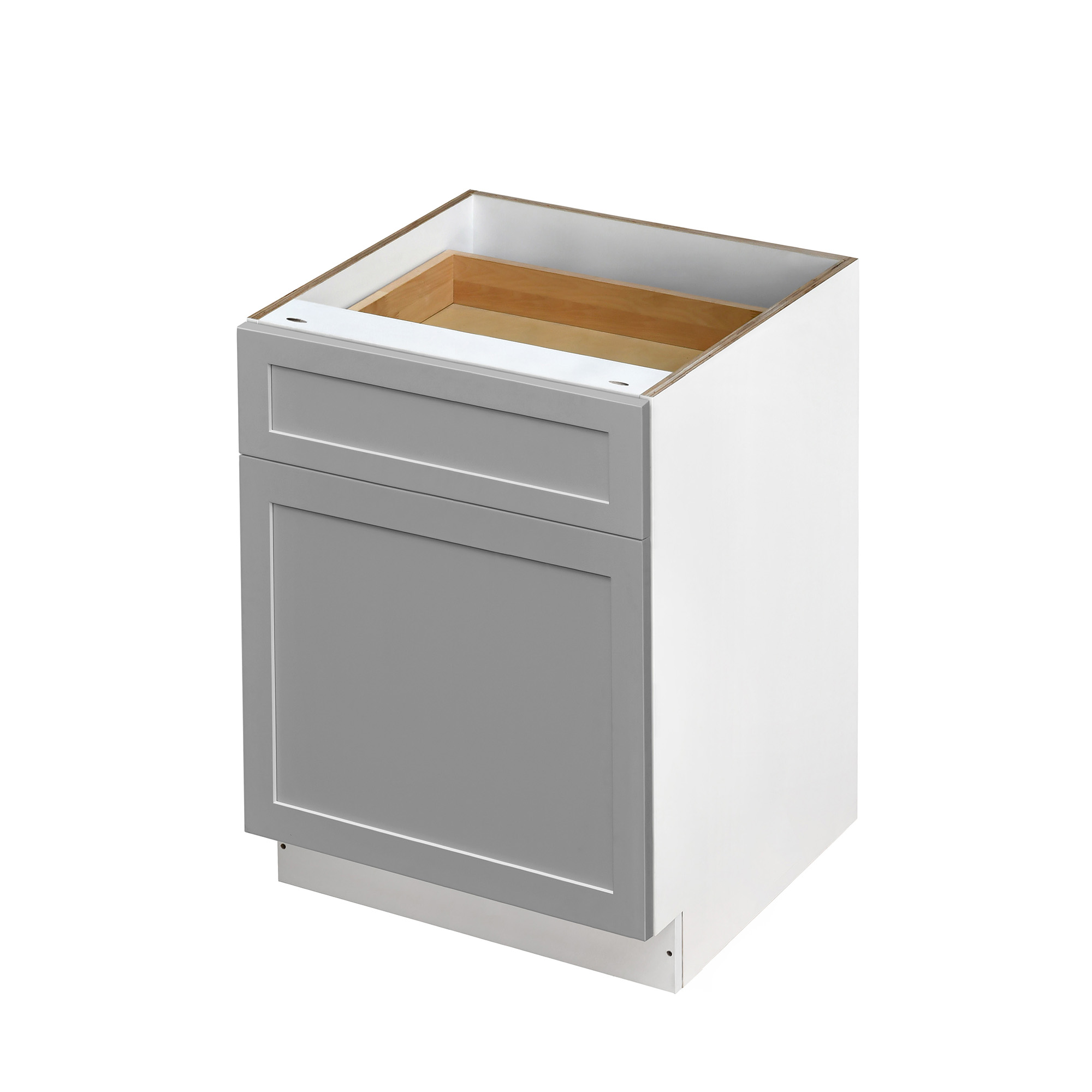 White Box Gray Shaker - 21"W Standard Base Cabinet 1-Door 1-Drawer 1-Adjustable Shelf