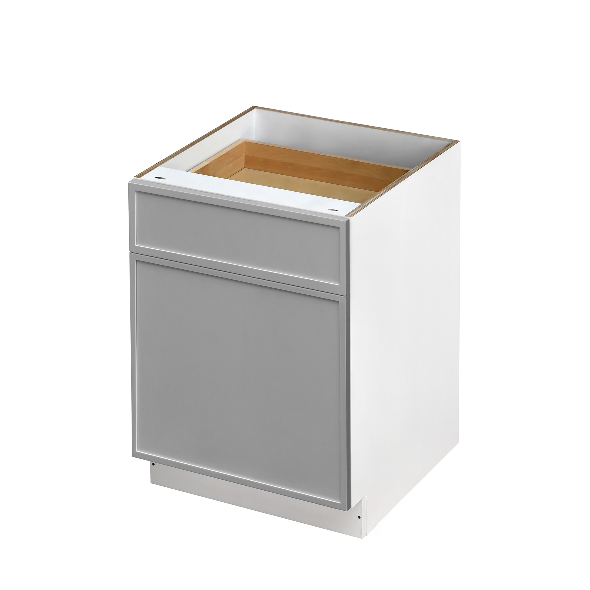 White Box Gray Slim - 21"W Standard Base Cabinet 1-Door 1-Drawer 1-Adjustable Shelf