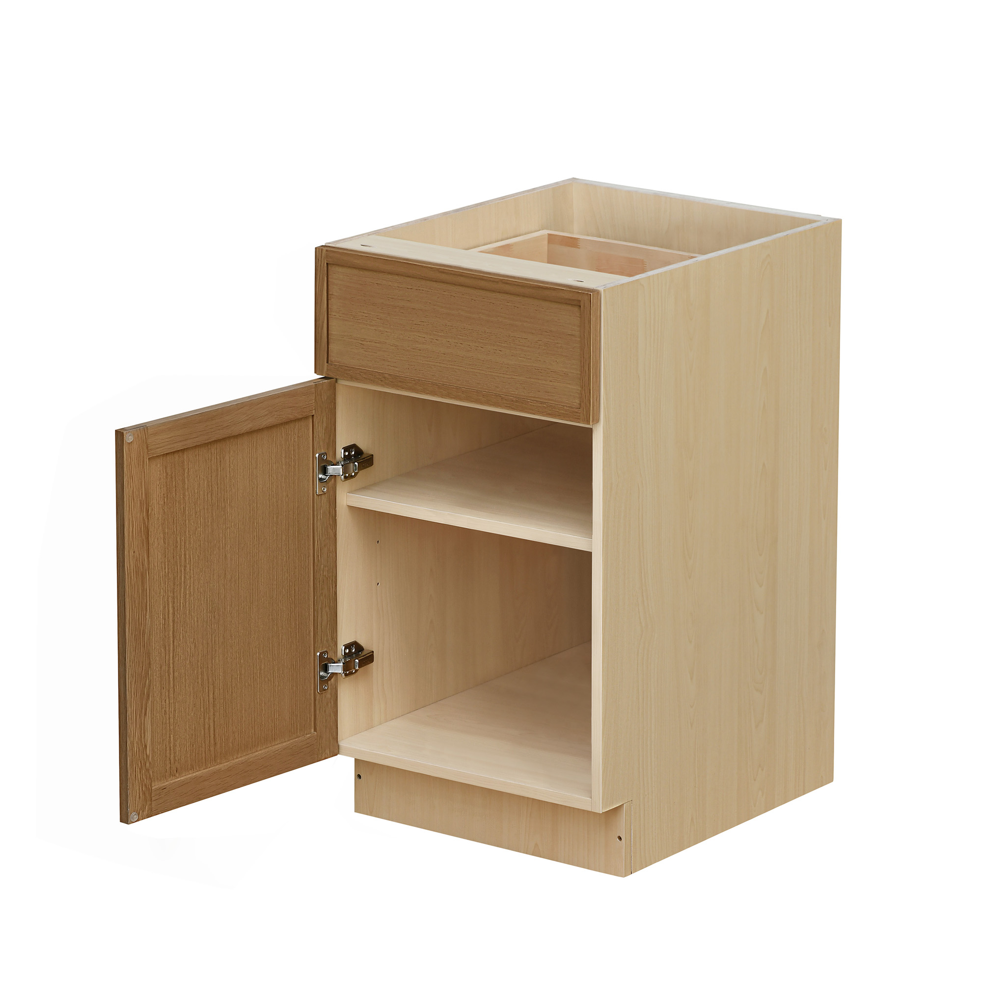 Shady Slim Oak - 21"W Standard Base Cabinet 1-Door 1-Drawer 1-Adjustable Shelf