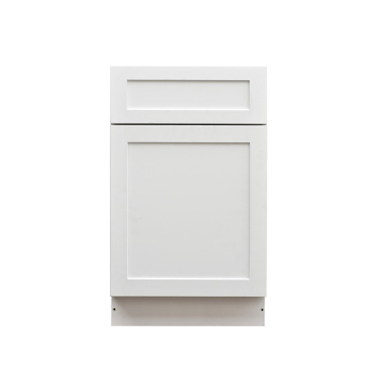 White Shaker - 21"W Standard Base Cabinet 1-Door 1-Drawer 1-Adjustable Shelf