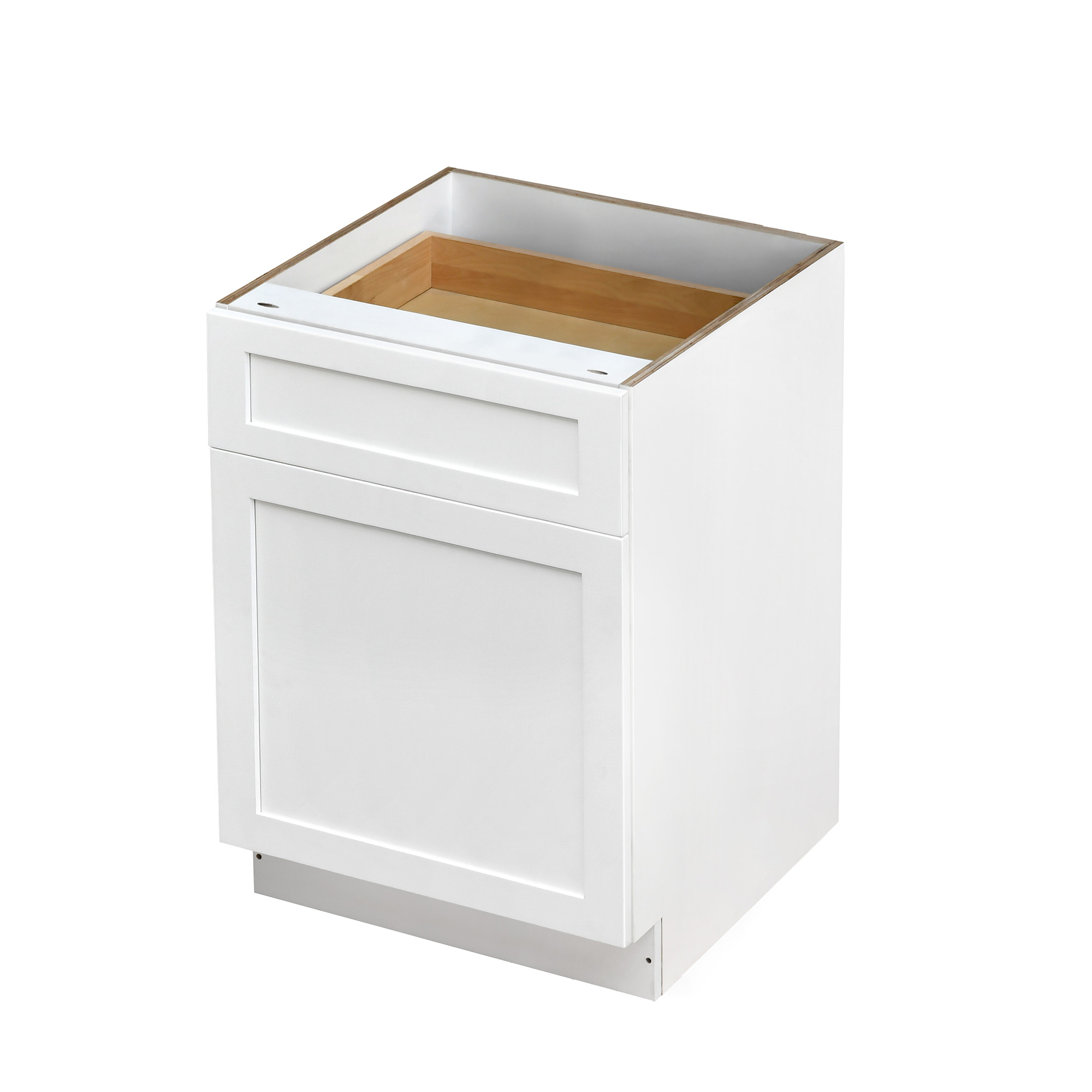 White Shaker - 21"W Standard Base Cabinet 1-Door 1-Drawer 1-Adjustable Shelf
