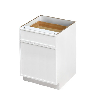 Slim White Shaker - 21"W Standard Base Cabinet 1-Door 1-Drawer 1-Adjustable Shelf