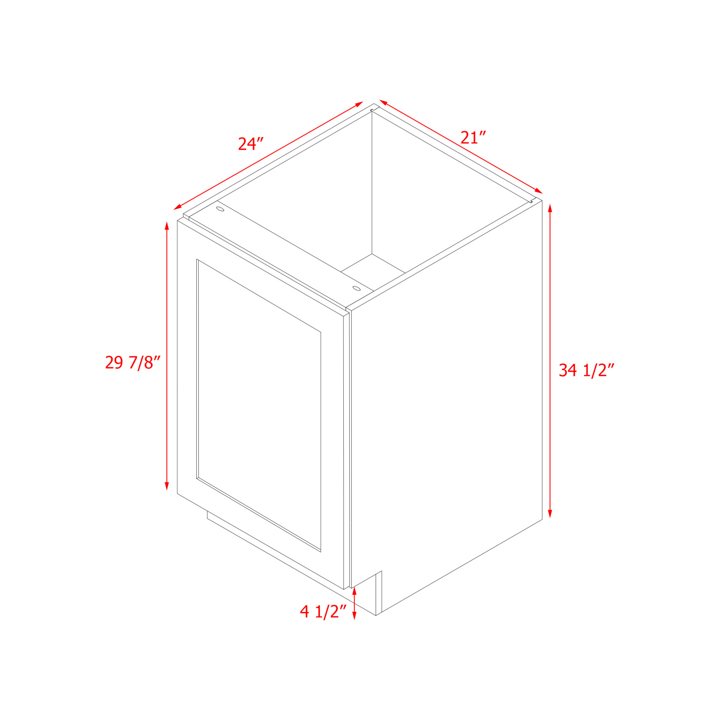 Mallorca White Shaker - 21"W Standard Base Cabinet