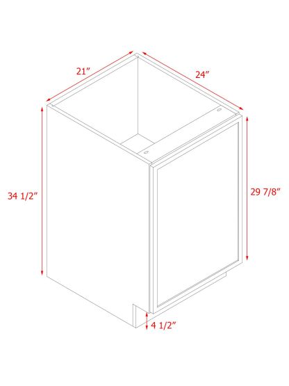 Natural Box Oak Slim - 21"W Standard Base Cabinet 1-Door 1-Adjustable shelf
