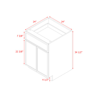 Shady Slim Gray Shaker - 24"W Base Cabinet