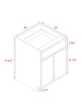Shady Slim Oak - 24"W Standard Base Cabinet 2-Doors 1-Drawer 1-Adjustable Shelf