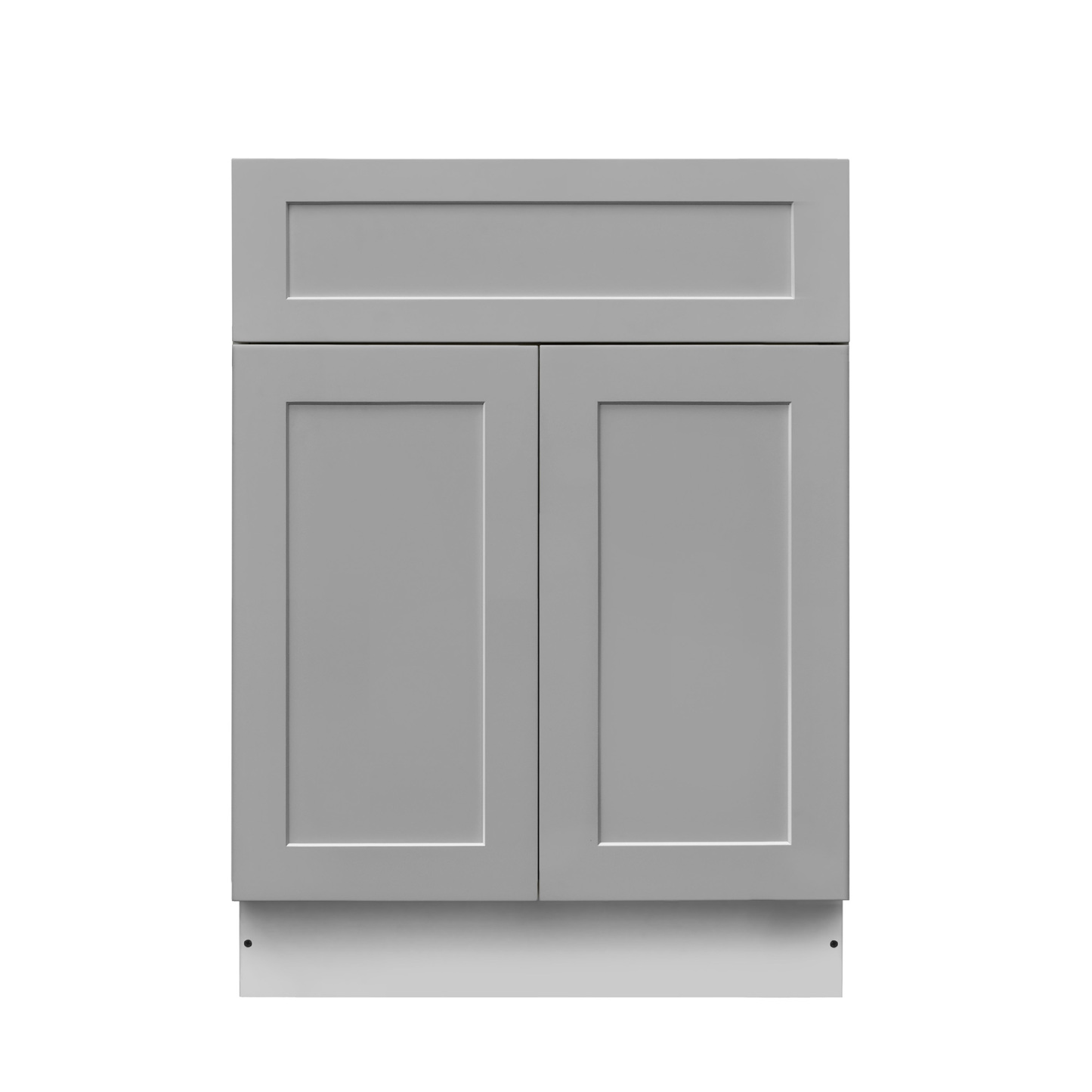 White Box Gray Shaker - 24"W Standard Base Cabinet 2-Doors 1-Drawer 1-Adjustable Shelf