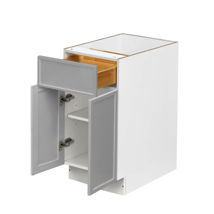 White Box Gray Slim - 24"W Standard Base Cabinet 2-Doors 1-Drawer 1-Adjustable Shelf