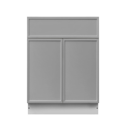 White Box Gray Slim - 24"W Standard Base Cabinet 2-Doors 1-Drawer 1-Adjustable Shelf