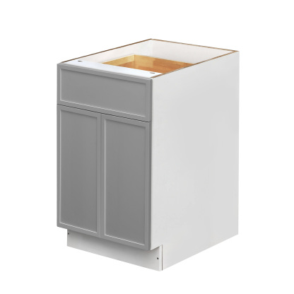 White Box Gray Slim - 24"W Standard Base Cabinet 2-Doors 1-Drawer 1-Adjustable Shelf