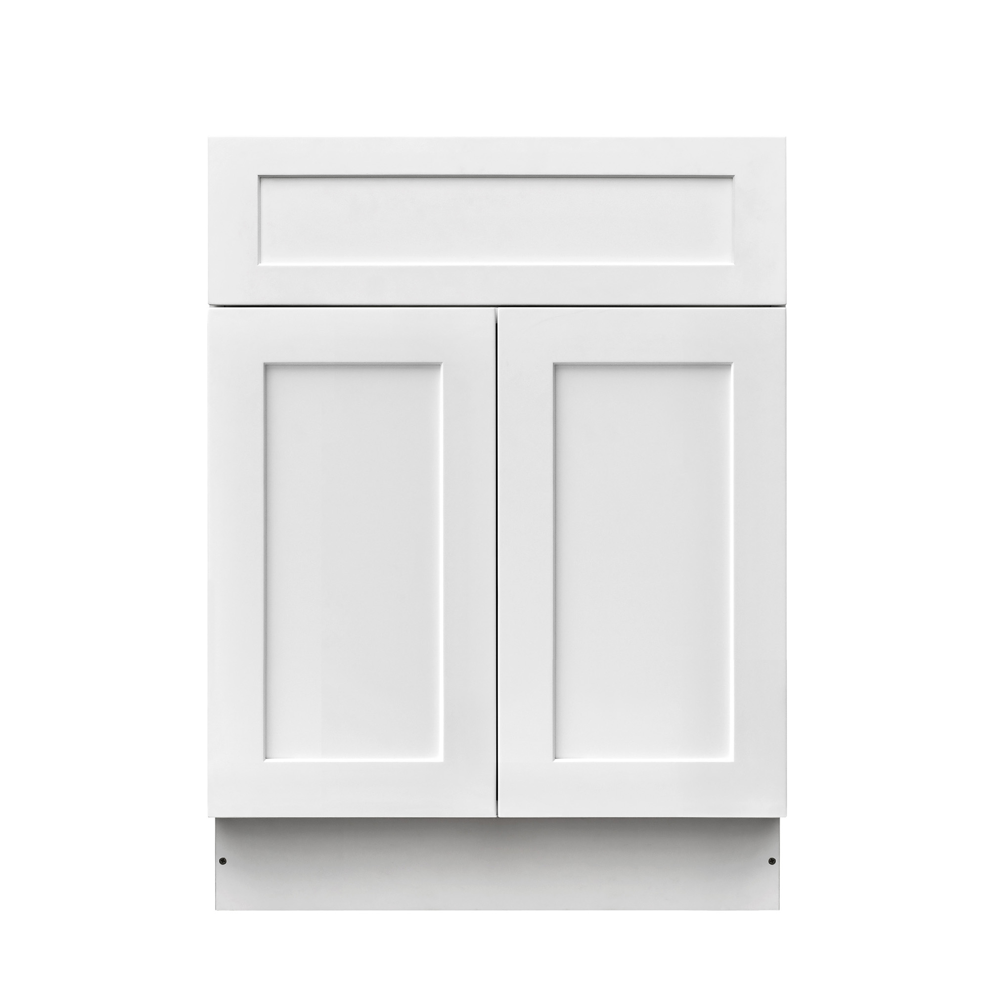 White Shaker - 24"W Standard Base Cabinet 2-Doors 1-Drawer 1-Adjustable Shelf
