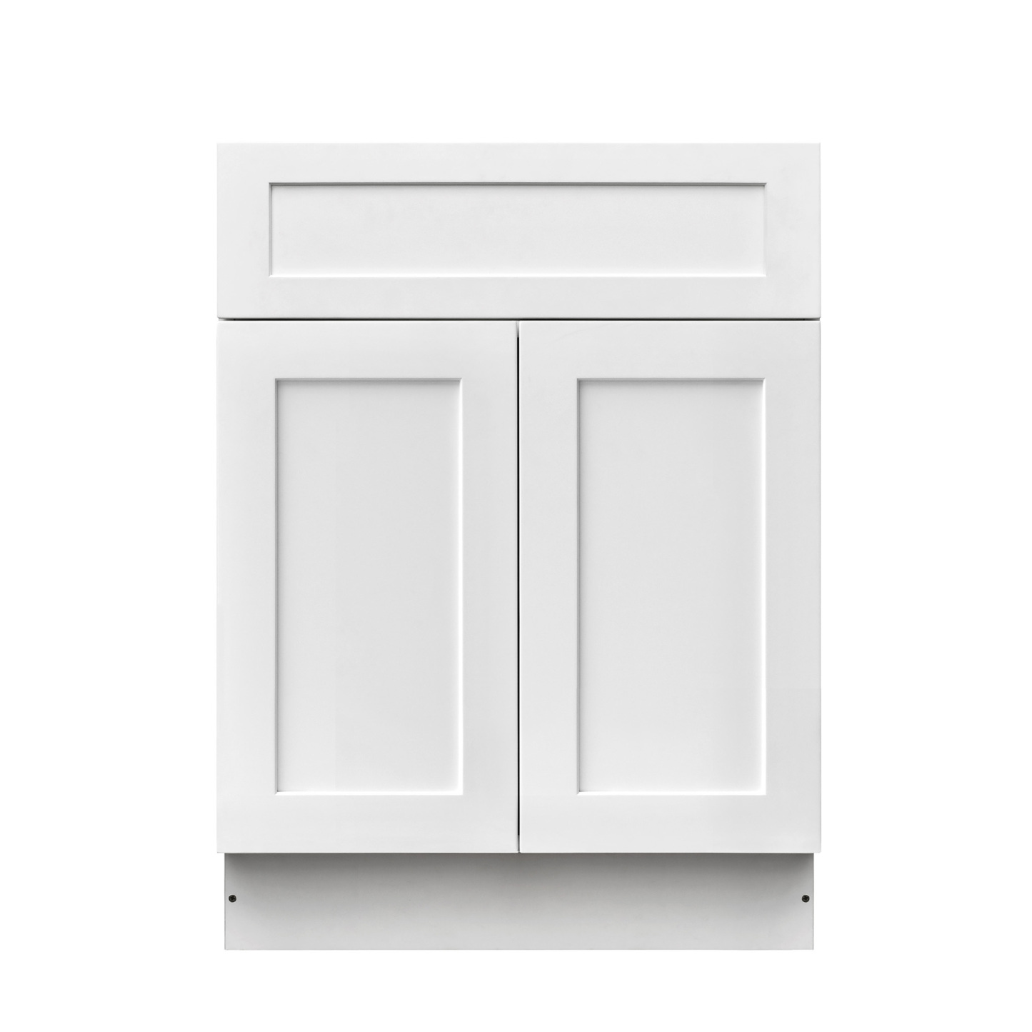 White Shaker - 24"W Standard Base Cabinet 2-Doors 1-Drawer 1-Adjustable Shelf
