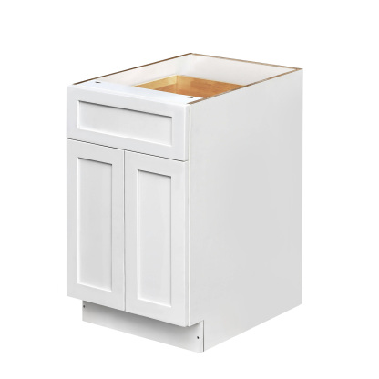 White Shaker - 24"W Standard Base Cabinet 2-Doors 1-Drawer 1-Adjustable Shelf