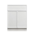 Slim White Shaker - 24"W Standard Base Cabinet 2-Doors 1-Drawer 1-Adjustable Shelf