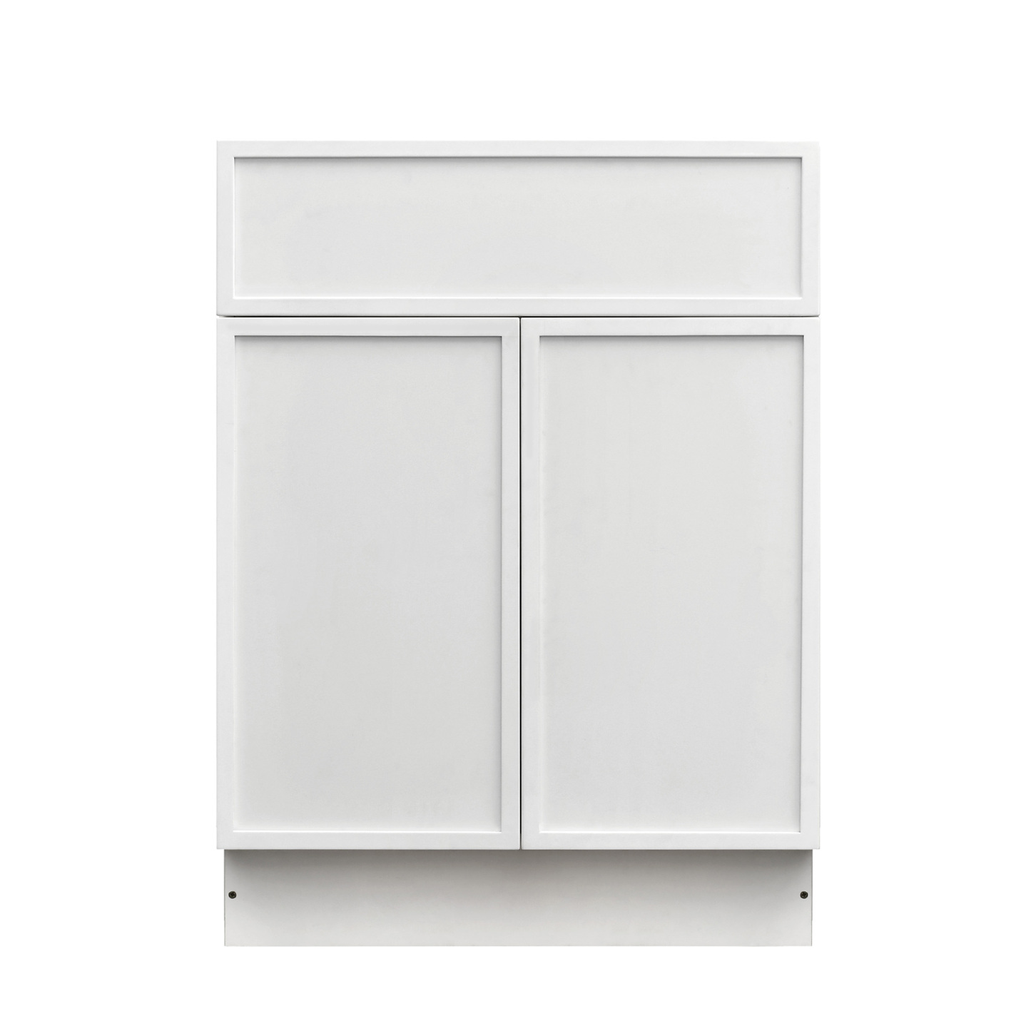 Slim White Shaker - 24"W Standard Base Cabinet 2-Doors 1-Drawer 1-Adjustable Shelf