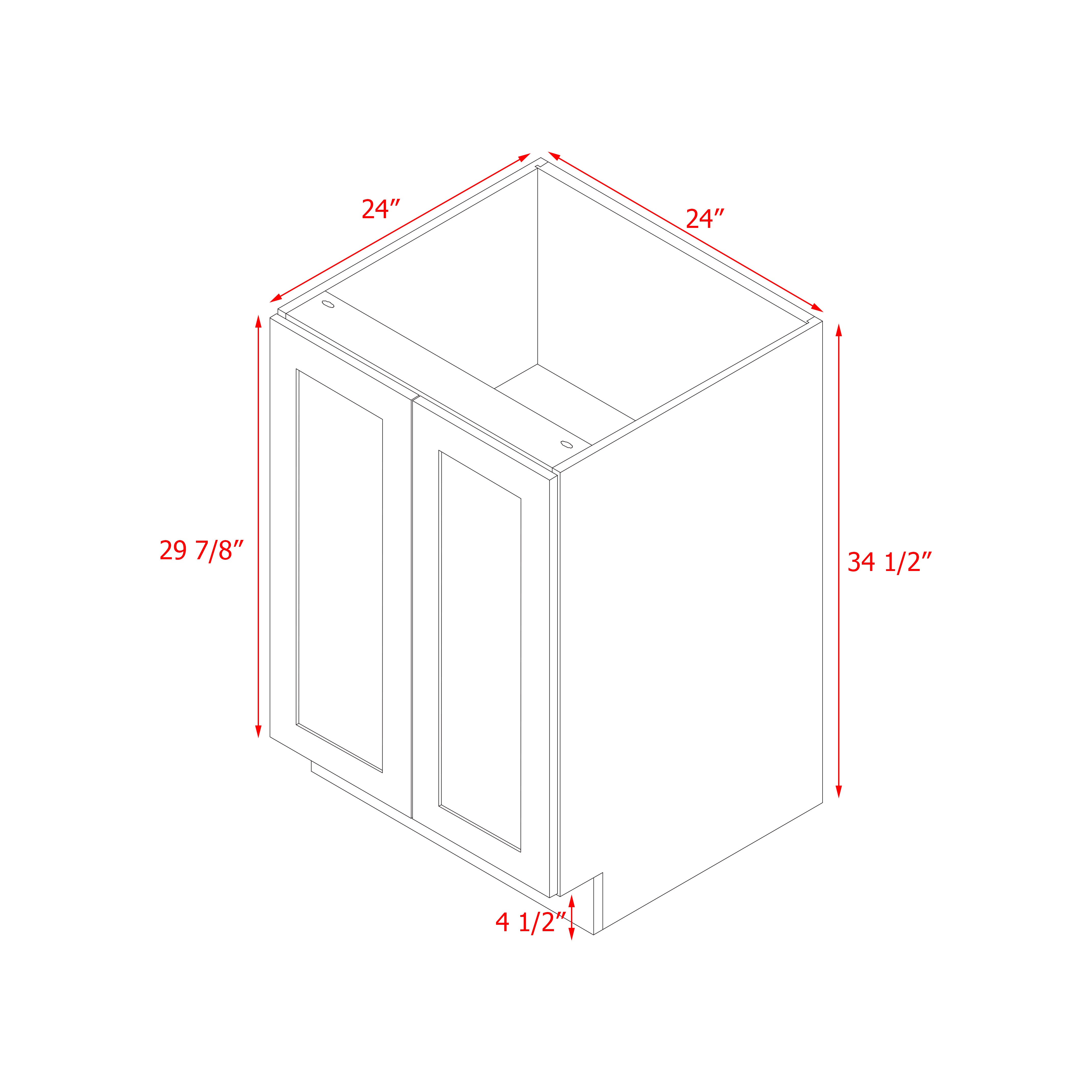Mallorca White Shaker - 24"W Full-Height Base Cabinet