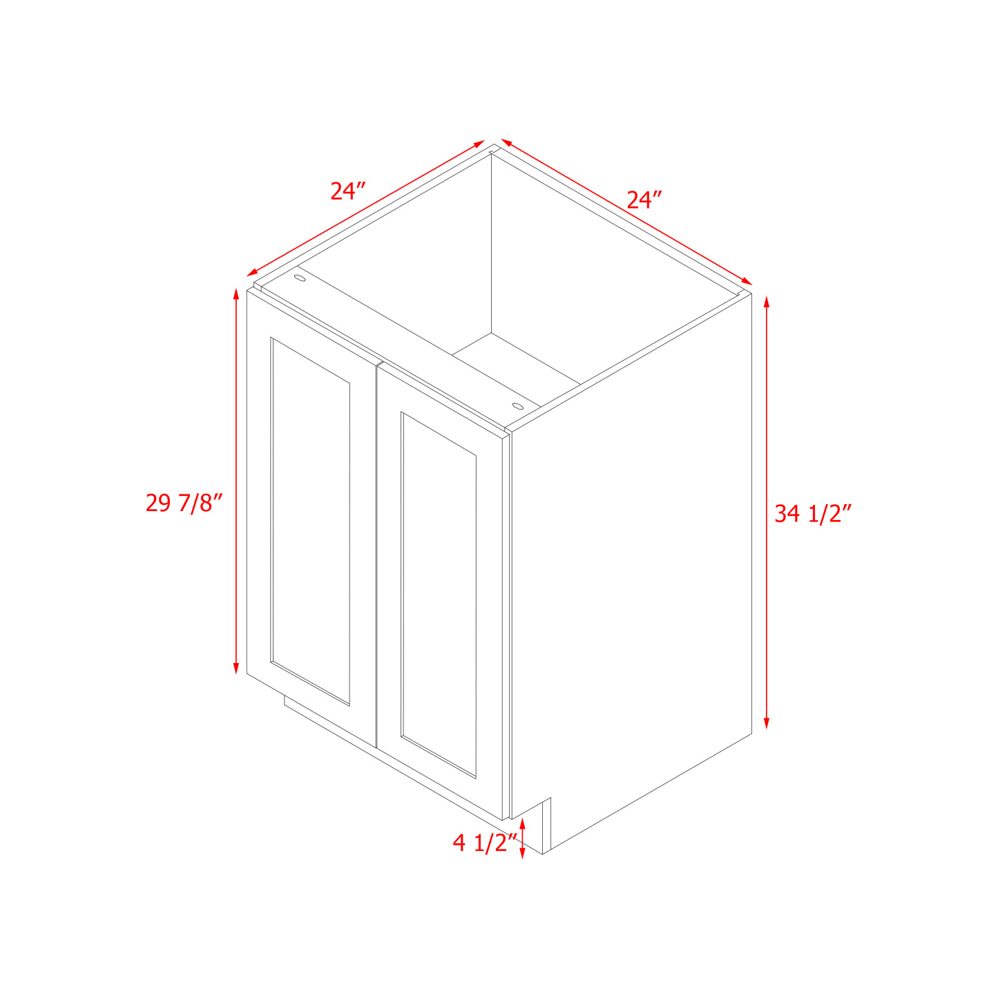 Mallorca White Shaker - 24"W Full-Height Base Cabinet