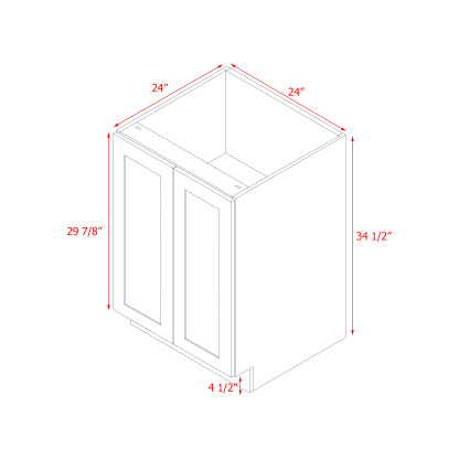 Mallorca White Shaker - 24"W Full-Height Base Cabinet