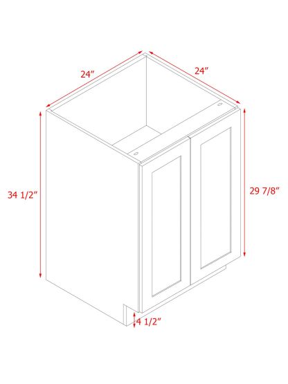 White Shaker Base Cabinet 2-Doors 1-Adjustable Shelf