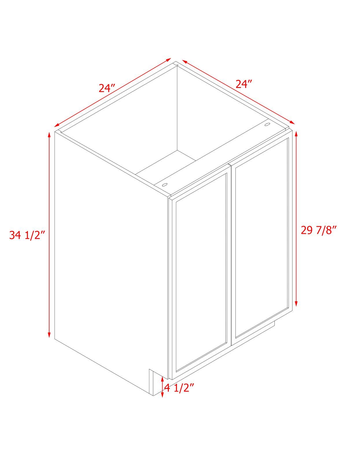 White Shaker Base Cabinet 2-Doors 1-Adjustable Shelf