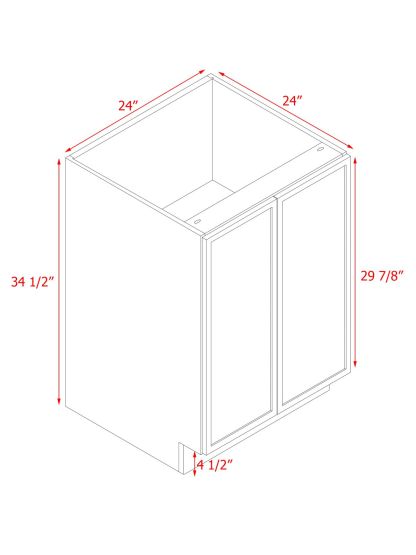 White Shaker Base Cabinet 2-Doors 1-Adjustable Shelf