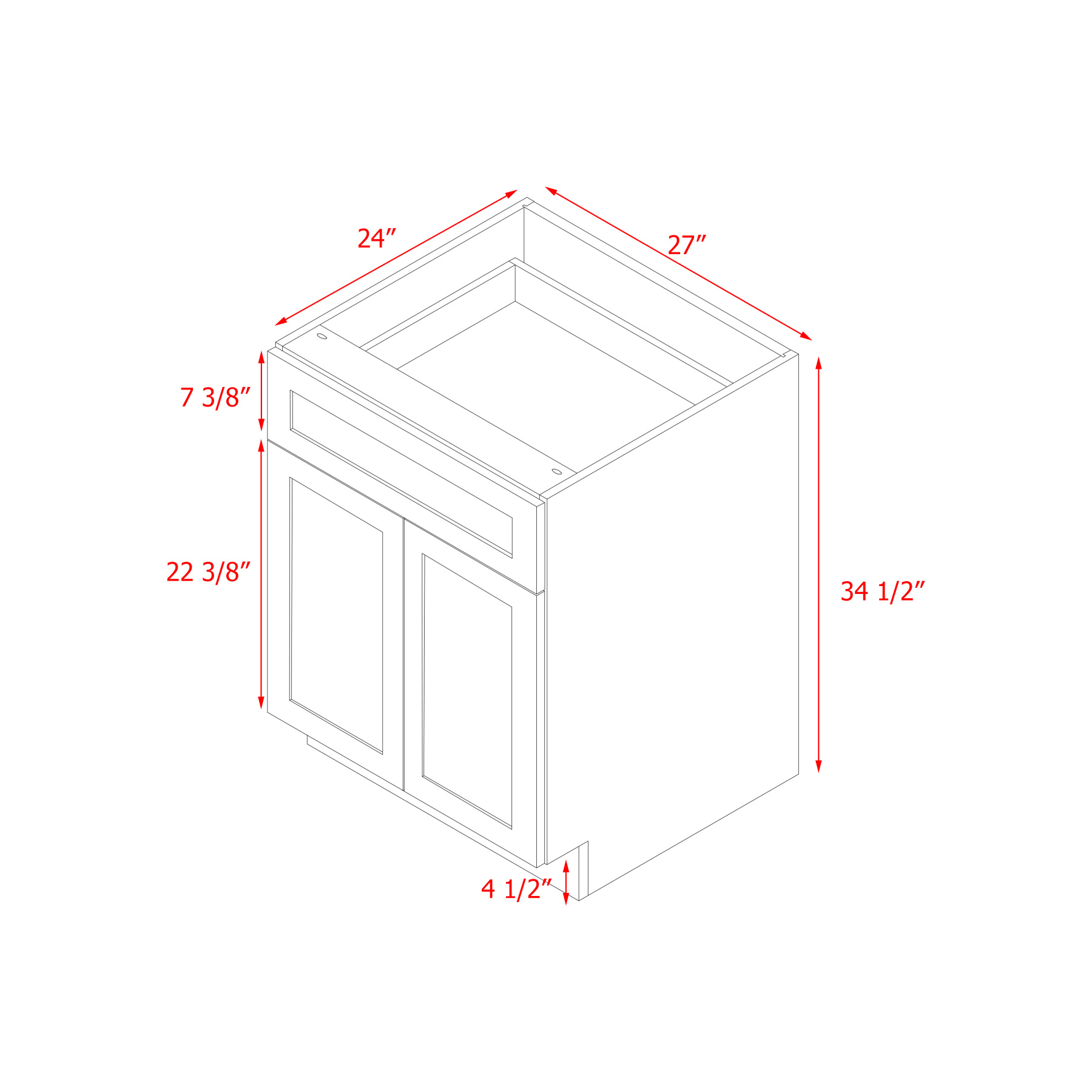 Mallorca Dolphin Gray Shaker - 27"W Base Cabinet