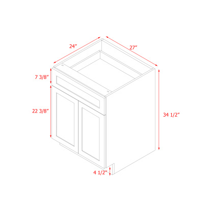 Mallorca Dolphin Gray Shaker - 27"W Base Cabinet