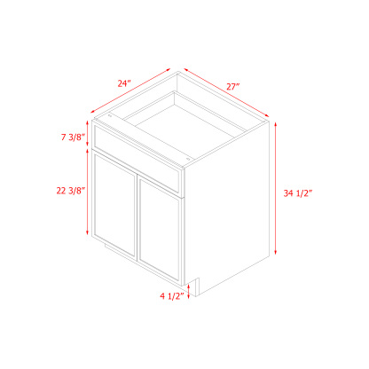 Shady Slim Gray Shaker - 27"W Base Cabinet