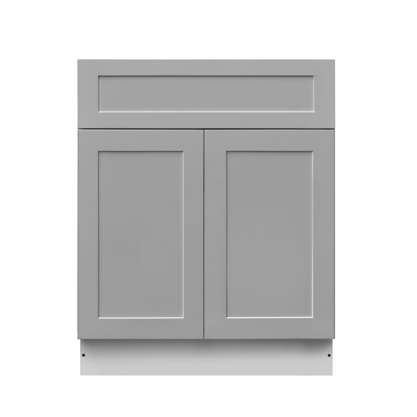 White Box Gray Shaker - 27"W Standard Base Cabinet 2-Doors 1-Drawer 1-Adjustable Shelf