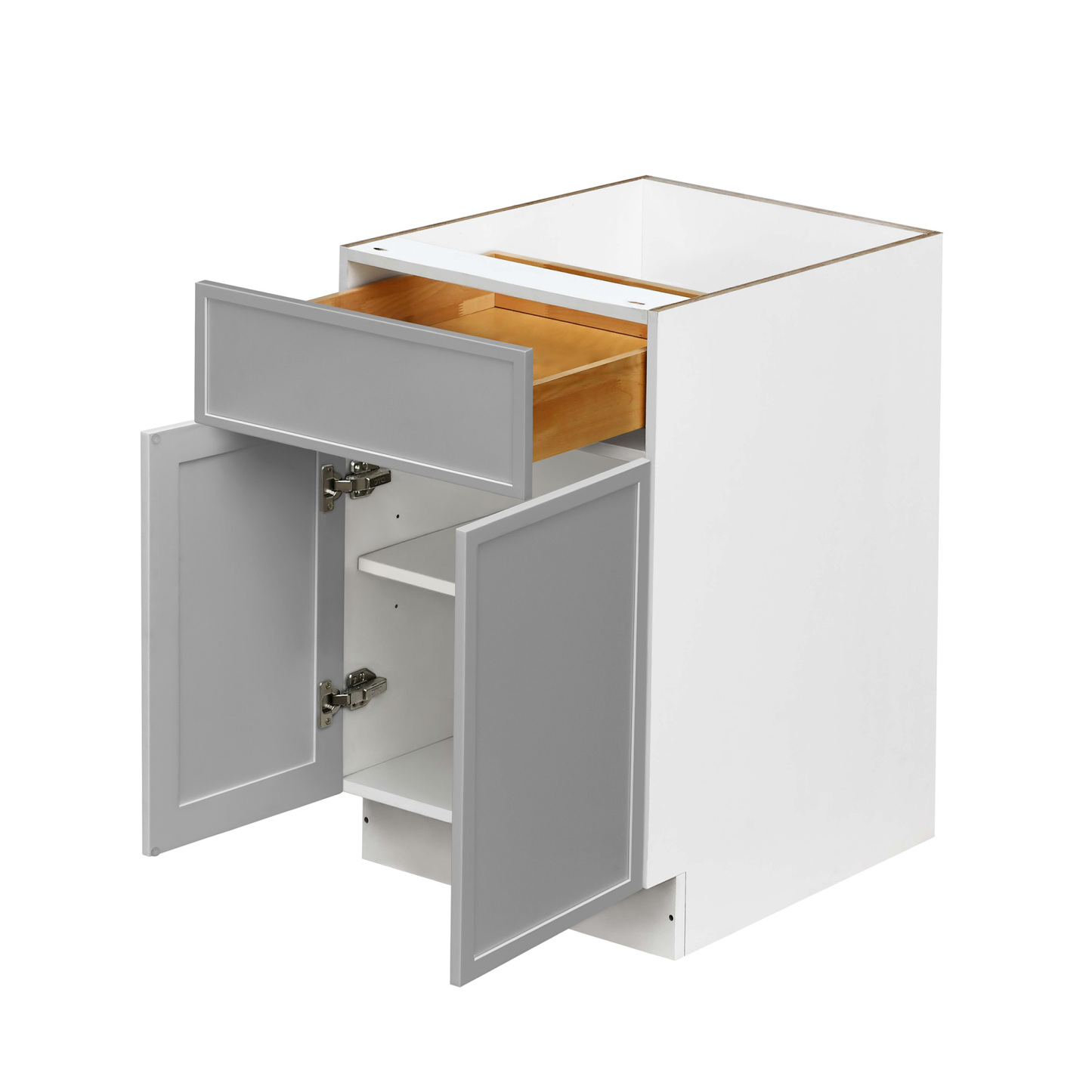 White Box Gray Slim - 27"W Standard Base Cabinet 2-Doors 1-Drawer 1-Adjustable Shelf