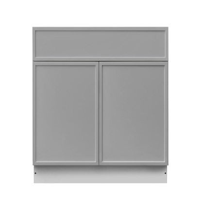 White Box Gray Slim - 27"W Standard Base Cabinet 2-Doors 1-Drawer 1-Adjustable Shelf